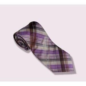 Stacy Adams Men's Neck Tie Purple Violet Black Stripes 3 1/2 " x 59"